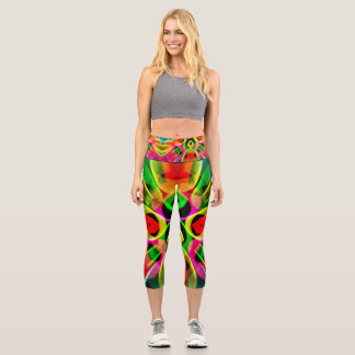 Abstract colours capri leggings