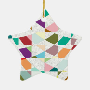Abstract Colours Damask Ceramic Ornament