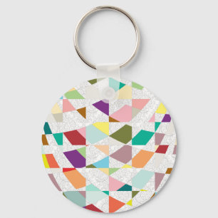 Abstract Colours Damask Keychain