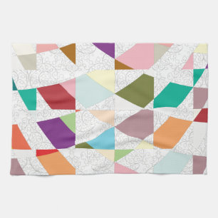 Abstract Colours Damask Kitchen Towel