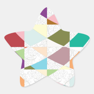 Abstract Colours Damask Star Sticker