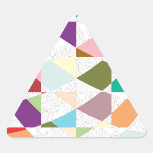 Abstract Colours Damask Triangle Sticker