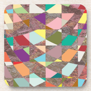 Abstract Colours Glitter Coaster