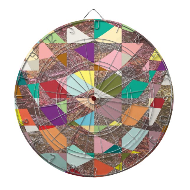 Abstract Colours Glitter Dartboard (Front)