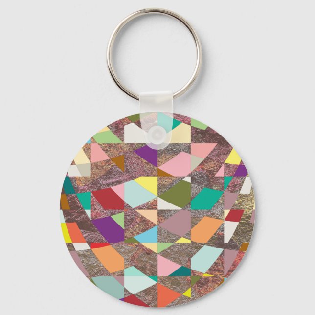 Abstract Colours Glitter Keychain (Front)