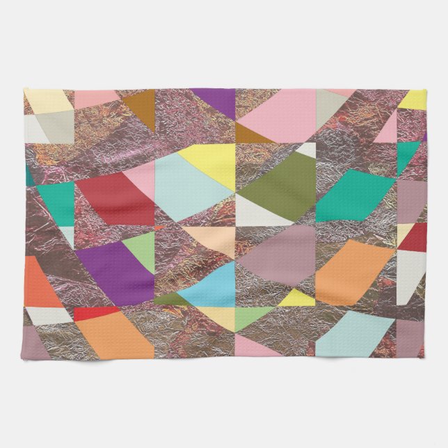 Abstract Colours Glitter Kitchen Towel (Horizontal)