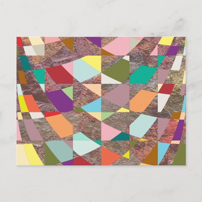 Abstract Colours Glitter Postcard (Front)