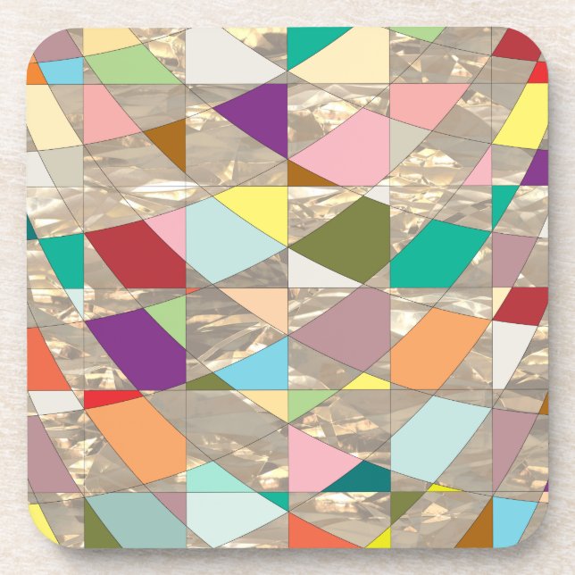 Abstract Colours Gold Coaster (Front)