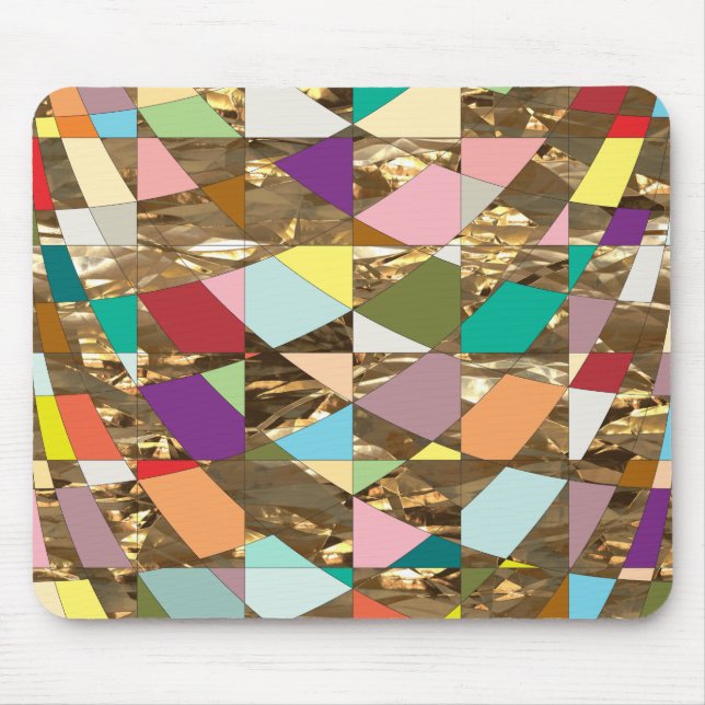 Abstract Colours Gold Foil Mouse Pad (Front)
