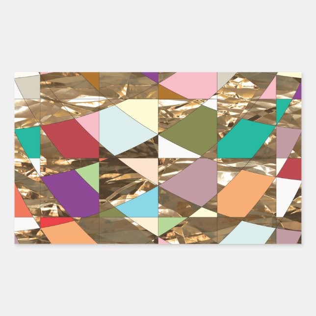 Abstract Colours Gold Foil Sticker (Front)
