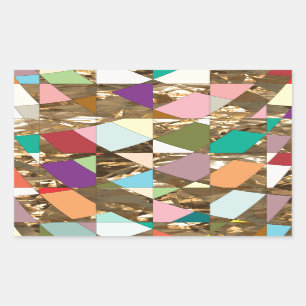 Abstract Colours Gold Foil Sticker