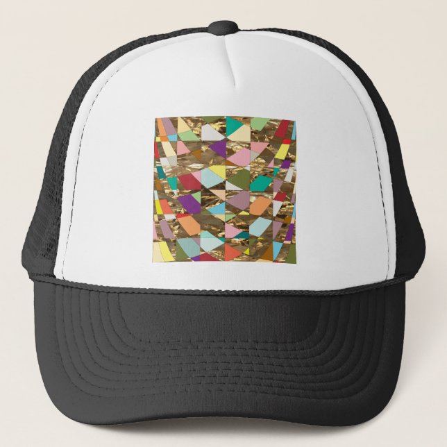 Abstract Colours Gold Foil Trucker Hat (Front)