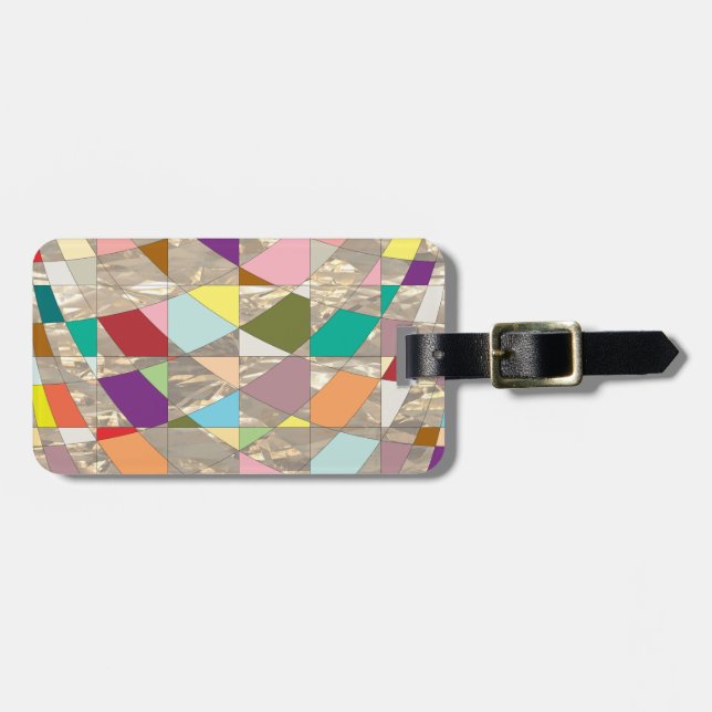 Abstract Colours Gold Luggage Tag (Front Horizontal)