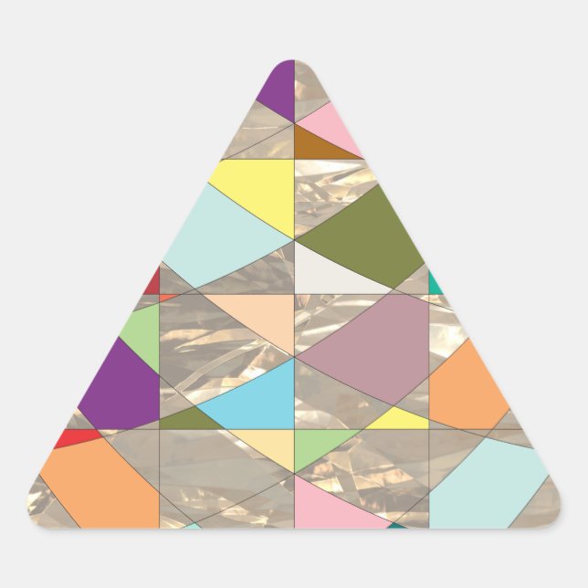 Abstract Colours Gold Triangle Sticker (Front)