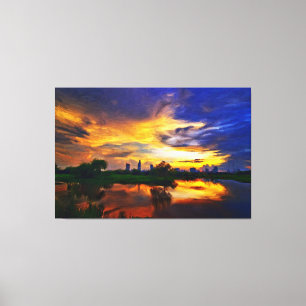 Abstract Colours Painting   Saigon Sunset Canvas P Print