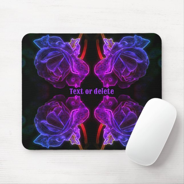 Abstract Colours Rose Flower Personalized Mouse Pad (With Mouse)