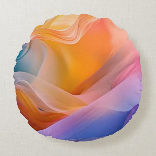 Abstract Colours Round Pillow (Front)