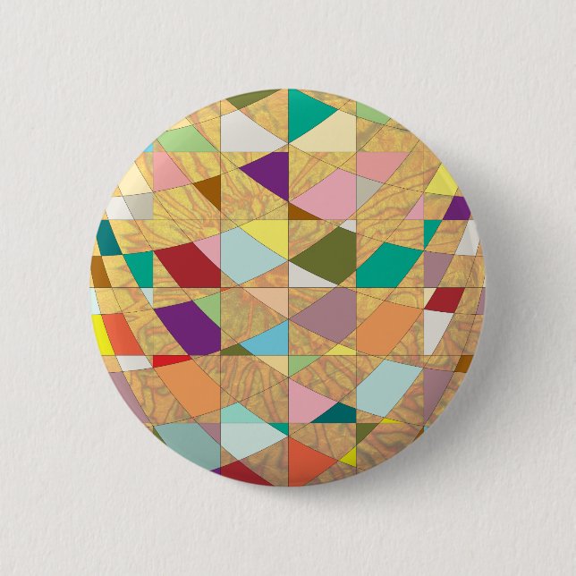 Abstract Colours Sun Burst 2 Inch Round Button (Front)