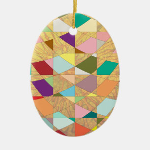 Abstract Colours Sun Burst Ceramic Ornament