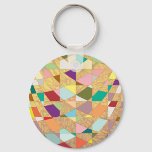 Abstract Colours Sun Burst Keychain