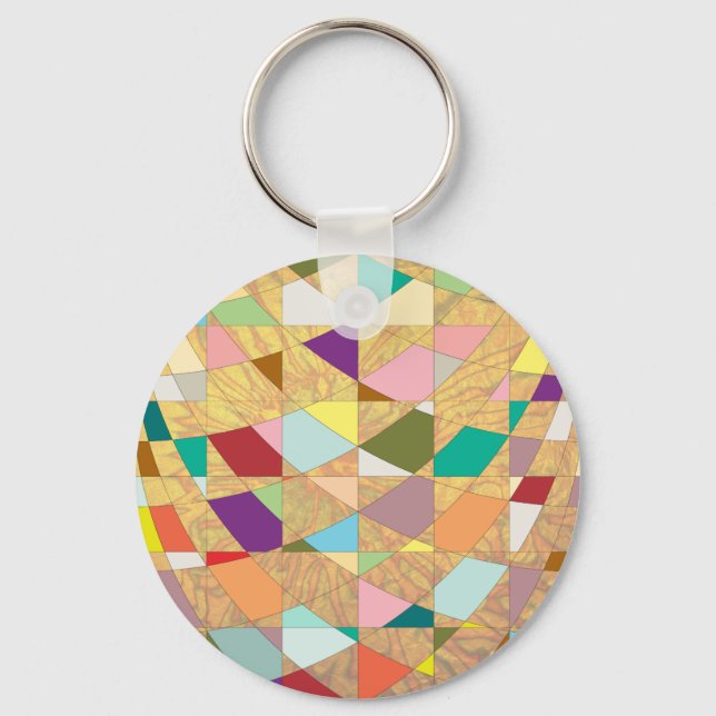 Abstract Colours Sun Burst Keychain (Front)