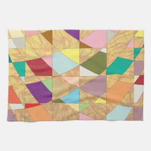 Abstract Colours Sun Burst Kitchen Towel