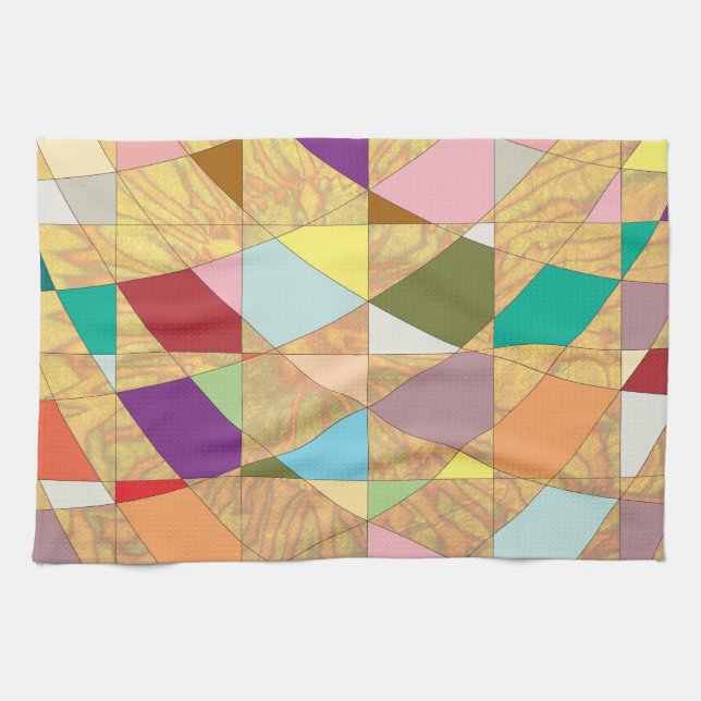 Abstract Colours Sun Burst Kitchen Towel (Horizontal)