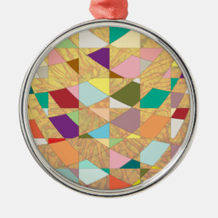 Abstract Colours Sun Burst Metal Ornament