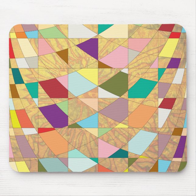 Abstract Colours Sun Burst Mouse Pad (Front)