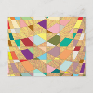Abstract Colours Sun Burst Postcard