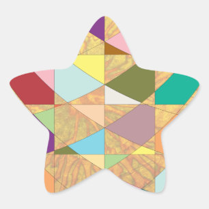 Abstract Colours Sun Burst Star Sticker