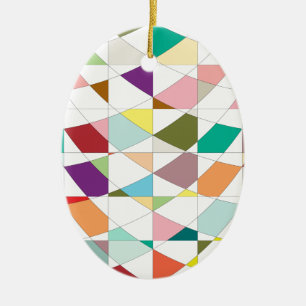 Abstract Colours Tapestry Ceramic Ornament