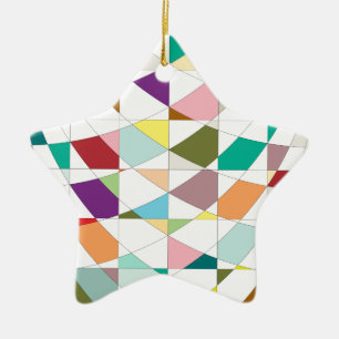 Abstract Colours Tapestry Ceramic Ornament