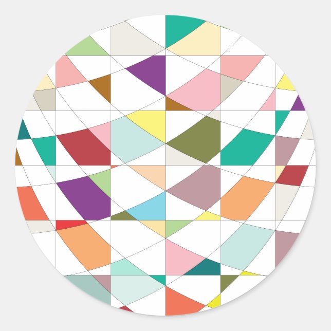 Abstract Colours Tapestry Classic Round Sticker (Front)