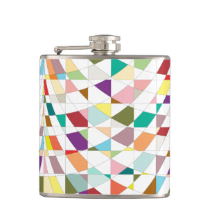Abstract Colours Tapestry Hip Flask