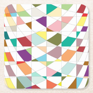 Abstract Colours Tapestry Square Paper Coaster