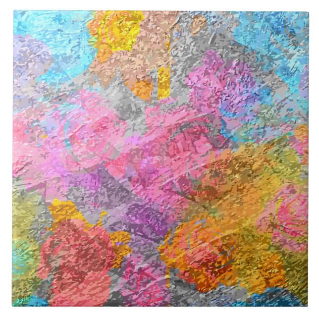 Abstract Colours Tile (Front)