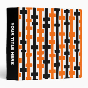 Abstract Columns (1.5in) Orange and Black Binder