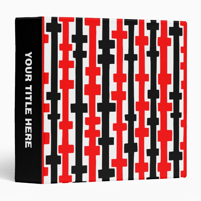 Abstract Columns (1.5in) Red and Black Binder (Front/Spine)