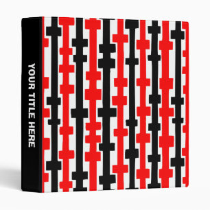 Abstract Columns (1in) Red and Black Binder