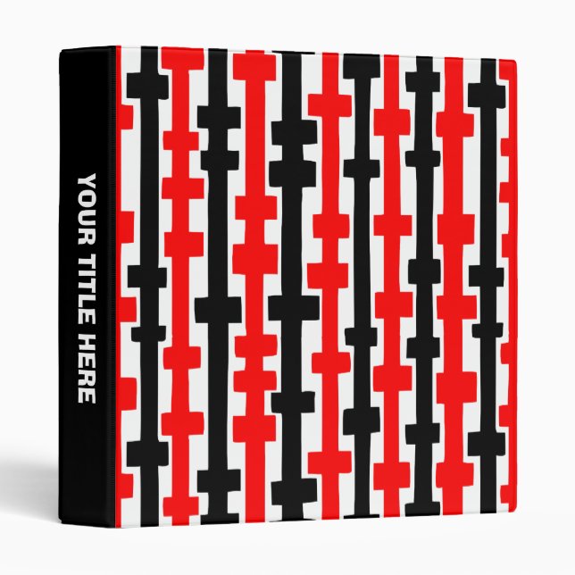 Abstract Columns (1in) Red and Black Binder (Front/Spine)