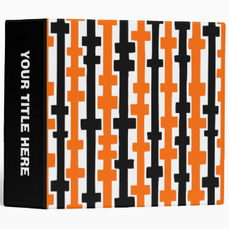 Abstract Columns (2.0in) Orange and Black Binder