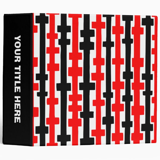 Abstract Columns (2.0in) Red and Black Binder (Front/Spine)