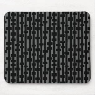 Abstract Columns - Black on Grey Mouse Pad