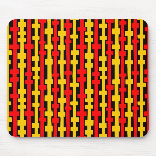 Abstract Columns - Red and Amber on Black Mouse Pad (Front)