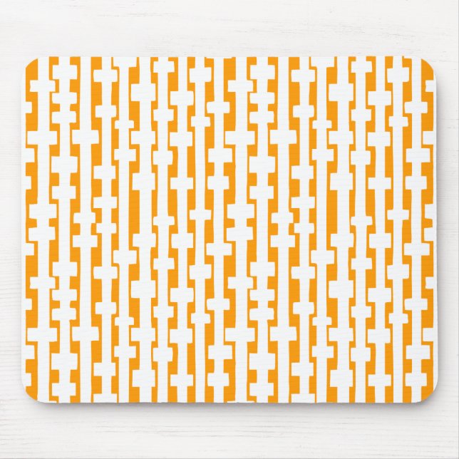 Abstract Columns - White on Lt Orange Mouse Pad (Front)