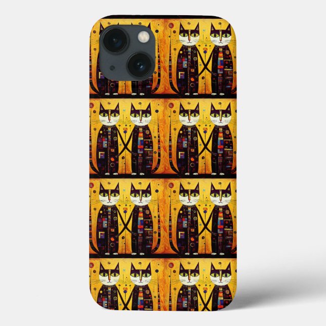 Abstract Companions: A Tale of Two Cats Case-Mate iPhone Case (Back)