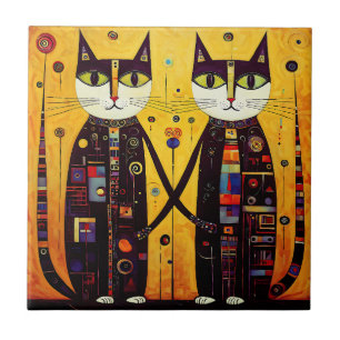 Abstract Companions: A Tale of Two Cats Tile