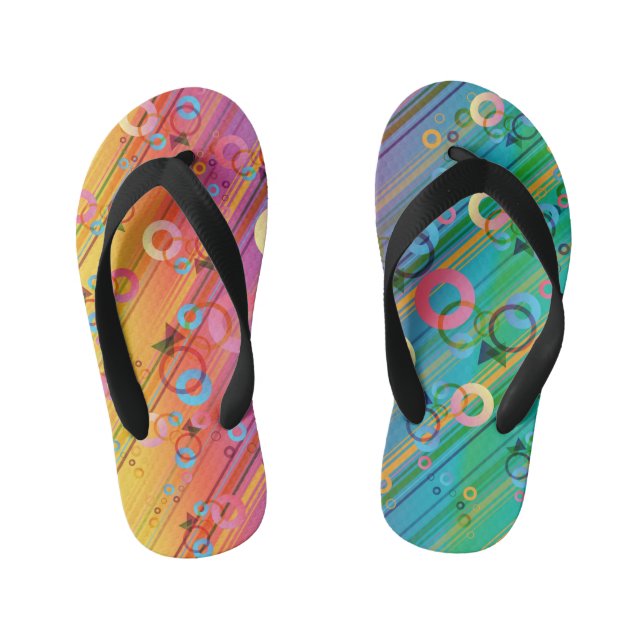Abstract Composition Kid's Flip Flops (Footbed)