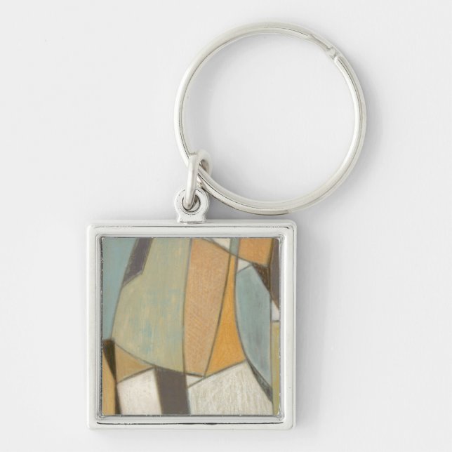 Abstract Composition with Muted Colours Keychain (Front)